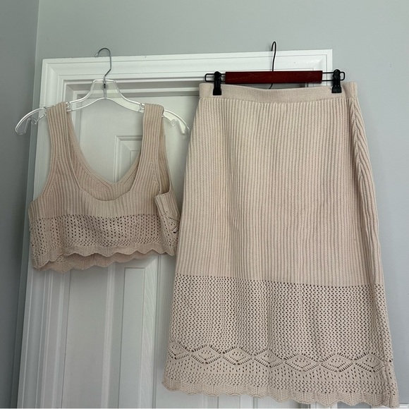 House Of Harlow 1960 Two-Piece Crocheted Skirt Set M - Picture 4 of 5
